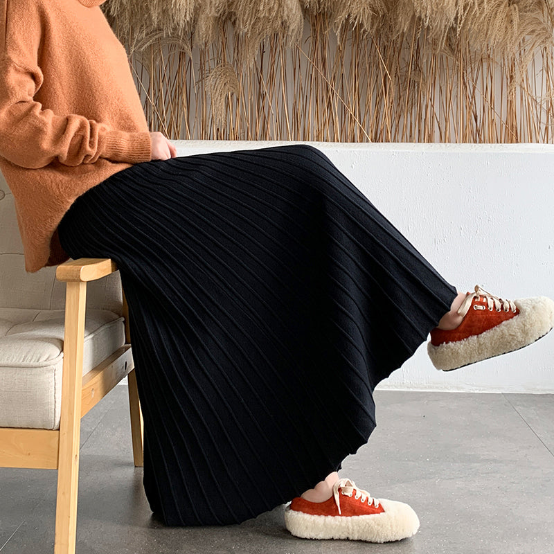 超ロングニットプリーツスカート – Walux Store